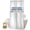 FABRIC SHOWER CURTAIN LINER - Standard Bathtub Size - A Stylish Quality Bathroom Drape - Earth Friendly, Non-Toxic + Odor-Free Cotton Liner - Light-Weight Washable White Shower Curtain - 70x74 WC view 1