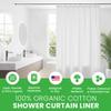 FABRIC SHOWER CURTAIN LINER - Standard Bathtub Size - A Stylish Quality Bathroom Drape - Earth Friendly, Non-Toxic + Odor-Free Cotton Liner - Light-Weight Washable White Shower Curtain - 70x74 WC view 2
