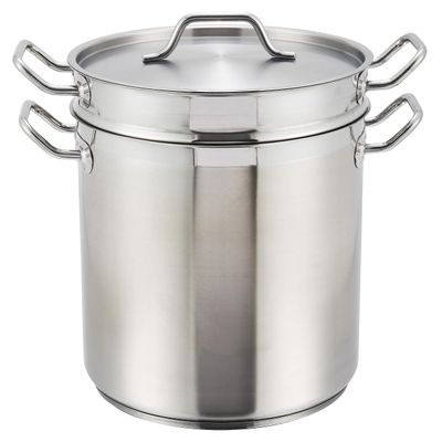 Winware Stainless 8 Quart Double Boiler with Cover