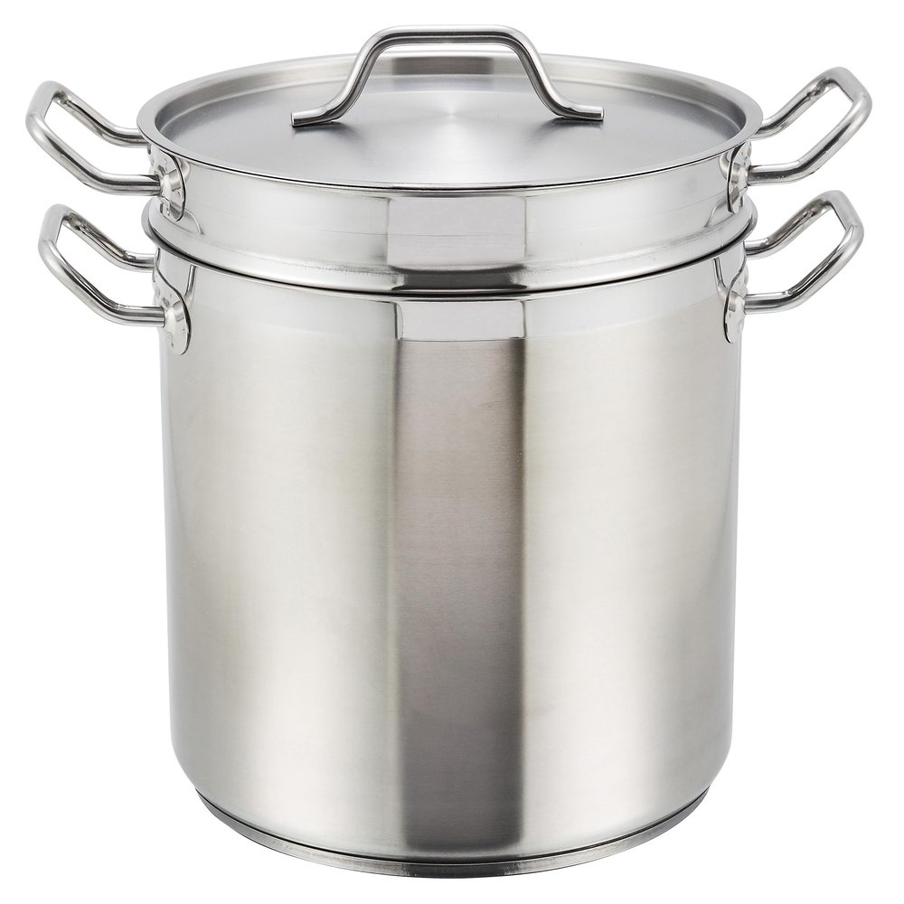 Winware Stainless 12 Quart Double Boiler with Cover