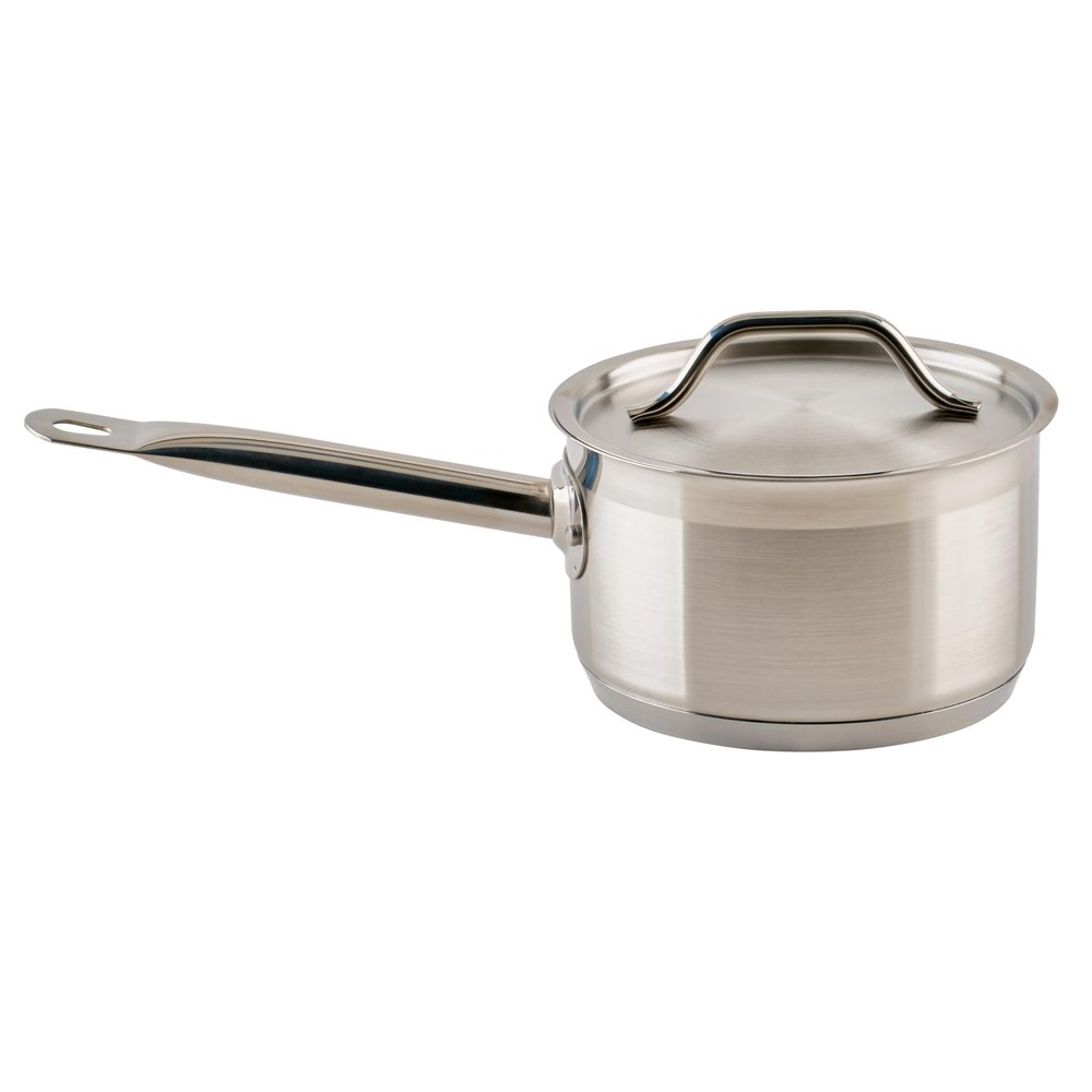 Winco Heavy-Duty Stainless Steel Sauce Pan with Lid, 2 Quart