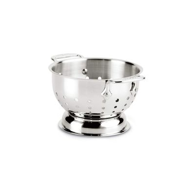 All-Clad Tools and Accessories Stainless Steel Colander 1.5 Quart Strainer, Pasta Strainer with Handle, Pots and Pans Silver