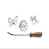 Fox Run Rosette Iron Set With Handle, Cast-Aluminum, Butterfly, Flower, and Card Suits view 2