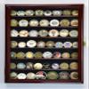 Military Challenge Coin Display Case Cabinet Holder Wall Rack 98% UV Lockable -Cherry view 2