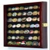 Military Challenge Coin Display Case Cabinet Holder Wall Rack 98% UV Lockable -Cherry view 3