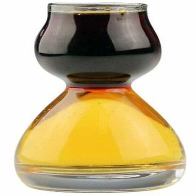 QUAFFER Double Bubble Layered Shot Glass  Chaser Shot Glass Jigger for Smooth Tasty Shots  Fun Unique Split Shot Glasses Barware (1.25oz Top & 2.25oz Bottom)