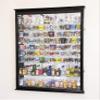 XL Shot Glass Display Case Rack Holder Cabinet w/Mirror Backed and 11 Glass Shelves -Black view 2