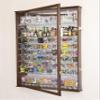 XL Shot Glass Display Case Rack Holder Cabinet w/Mirror Backed and 11 Glass Shelves -Black view 3