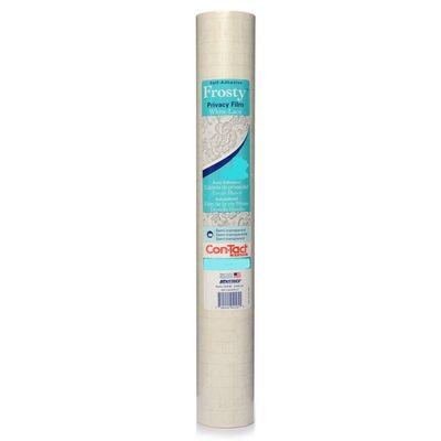 Con-Tact Brand Creative Clear Covering, Versatile and Self-Adhesive Shelf Liner, Semi-Transparent Privacy Film, Protective Clear Vinyl, 18'' x 9', Frosty White Lace