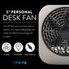 O2COOL Treva 5 Inch Battery Powered Fan Portable Desk Fan 2 Cooling Speeds with Compact Folding & Tilt Design Cubicle Accessories Small Portable (Grey) view 4