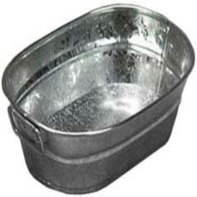 American Metalcraft MTUB69 Natural Galvanized Steel Oval Tub with Side Handle 8-3/4" L X 5-1/8" W X 2-1/4" H 32-ounce, Silver