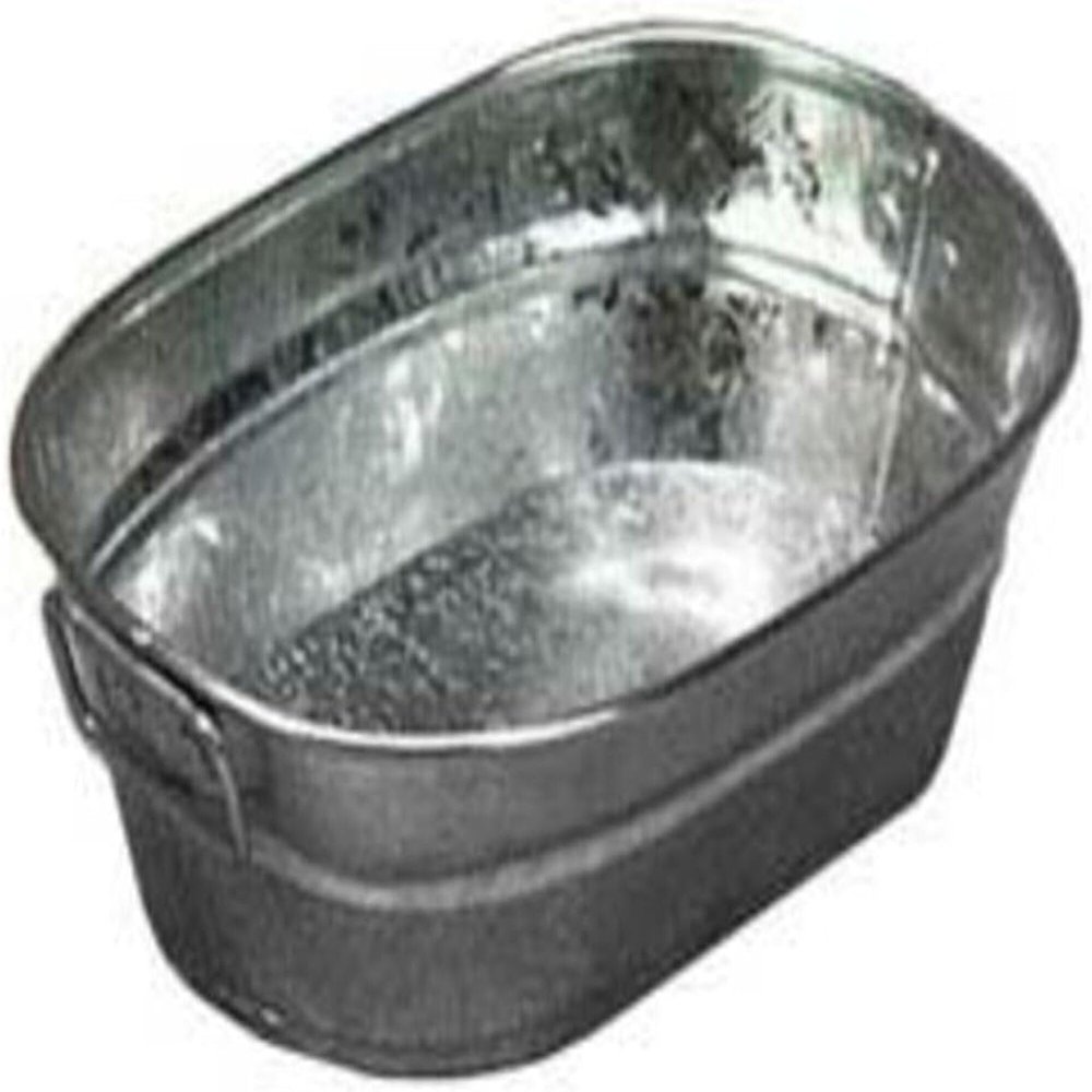 American Metalcraft MTUB69 Natural Galvanized Steel Oval Tub with Side Handle 8-3/4" L X 5-1/8" W X 2-1/4" H 32-ounce, Silver