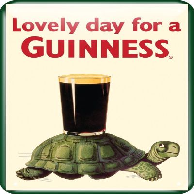 Guinness Metal Sign With Guinness Tortoise Design (20Cm X 30Cm)