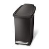 simplehuman 10 Liter / 2.6 Gallon Compact Slim Bathroom or Office Step Trash Can, Black Plastic view 1