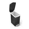 simplehuman 10 Liter / 2.6 Gallon Compact Slim Bathroom or Office Step Trash Can, Black Plastic view 2