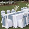 MDS Pack of 10 Satin Table Runners 12 x 108 Inch Long Wedding Sateen Bright Silk Smooth Table Runner for Wedding Reception Birthday Graduation Party Event Banquet Dinner Decoration - Light Silver view 2