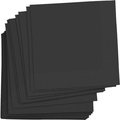 Jet Black 2-Ply Luncheon Napkins - 6.5" (Pack of 40) - Vibrant Paper Napkins - Perfect For Events & Parties