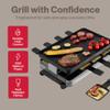 Swissmar Classic Raclette Party Grill with Reversible Cast Aluminum Non-Stick Grill Plate/Crepe Top, Outdoor & Indoor Electric BBQ Grill, Samgyupsal Griller - Brushed Stainless Steel - 8-Person view 2