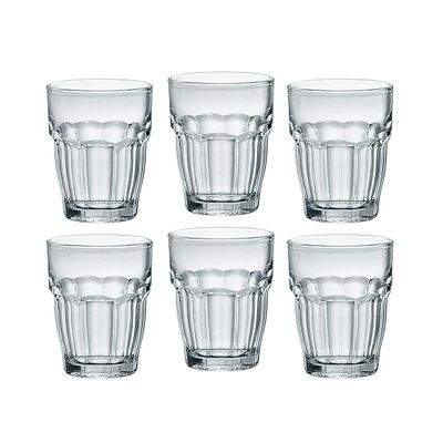 Bormioli Rocco Rock Bar 2.25 oz. Shot Stackable Tempered Beverage Glasses for Cold Drinks, Water, and Cocktails, Set of 6, Clear