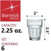 Bormioli Rocco Rock Bar 2.25 oz. Shot Stackable Tempered Beverage Glasses for Cold Drinks, Water, and Cocktails, Set of 6, Clear view 2