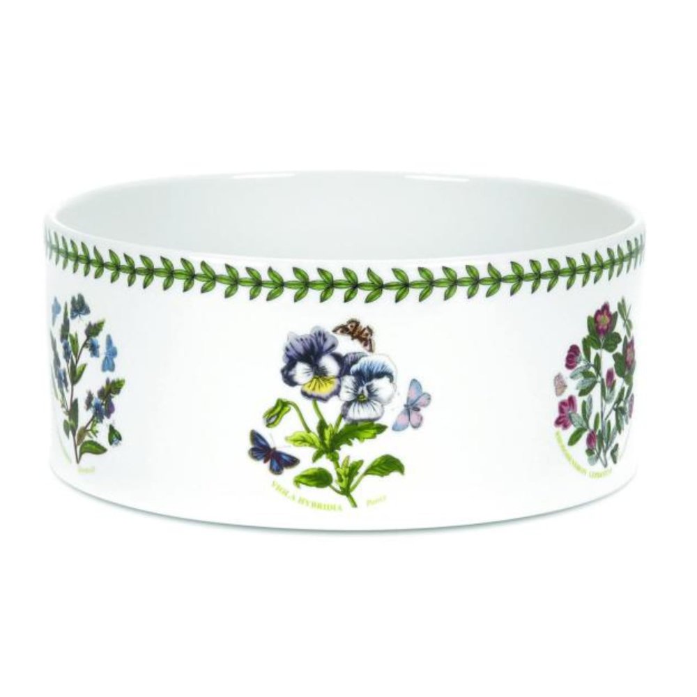 Portmeirion Botanic Garden 8-inch Souffl Dish - Assorted Florals Motif, Porcelain Bakeware with Chip-Resistant Glaze - Oven, Microwave, Freezer, Dishwasher Safe for Everyday Use