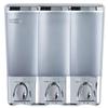 Better Living Clear Choice Shower Dispenser 3 Chamber, Wall Mount Shower Soap Pump Dispenser for Bathroom Hotel Body Wash, No Drill Adhesive, Waterproof Dispenser, 3 x 14.2 oz, Chrome view 2