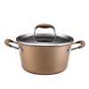 Anolon Advanced Hard Anodized Nonstick Sauce Pan/Saucepan with Lid, 4.5 Quart, Brown view 1