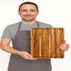 Teakhaus Cutting Board - Small (S) Wood Cutting Board with Juice Groove - Holiday Gift Ideas for Men and Women - Gift-Ready, Reversible, Edge Grain Wood, Knife Friendly - FSC Certified view 3