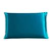 uxcell 1 Pack 100% Charmeuse Pure Silk Pillowcase for Hair and Skin, 350TC 19 Momme Soft Breathable Pillow Case with Hidden Zipper, Peacock Blue Silk Pillowcase Travel (14x20inch) view 1