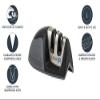 KitchenIQ 50009 Edge Grip 2-Stage Knife Sharpener, Black, Coarse & Fine Sharpeners, Compact for Easy Storage, Stable Non-Slip Base, Soft Grip Rubber Handle, Straight & Serrated Knives view 2