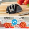 KitchenIQ 50009 Edge Grip 2-Stage Knife Sharpener, Black, Coarse & Fine Sharpeners, Compact for Easy Storage, Stable Non-Slip Base, Soft Grip Rubber Handle, Straight & Serrated Knives view 3
