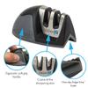 KitchenIQ 50009 Edge Grip 2-Stage Knife Sharpener, Black, Coarse & Fine Sharpeners, Compact for Easy Storage, Stable Non-Slip Base, Soft Grip Rubber Handle, Straight & Serrated Knives view 4