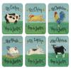 Pimpernel French Barnyard Coasters, Set of 4 (4" x 4")  Cork-Backed Drink Mats with Whimsical Farm Animal Artwork, Heat & Stain Resistant Tabletop Protection for Dining, Kitchen & Coffee view 1