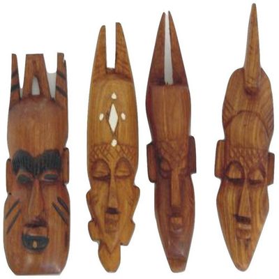 7" Miniature Mahogany Mask From Senegal