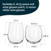 Libbey Stemless 12-Piece Wine Glass Party Set for Red and White Wines view 3