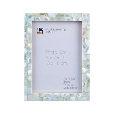 Handicrafts Home 5x7 Picture Frame Mother of Pearl Collection, Handcrafted Photo Frame, Small Picture Frame for Living Room, Wall Decor, Office Desk Decor, Vintage Picture Frames, Gift for her, Thanksgiving gift for friends & Family