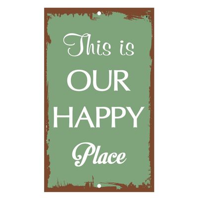 Fastasticdeals There is Our Happy Place Novelty Funny Metal Sign 8 in X 12 in