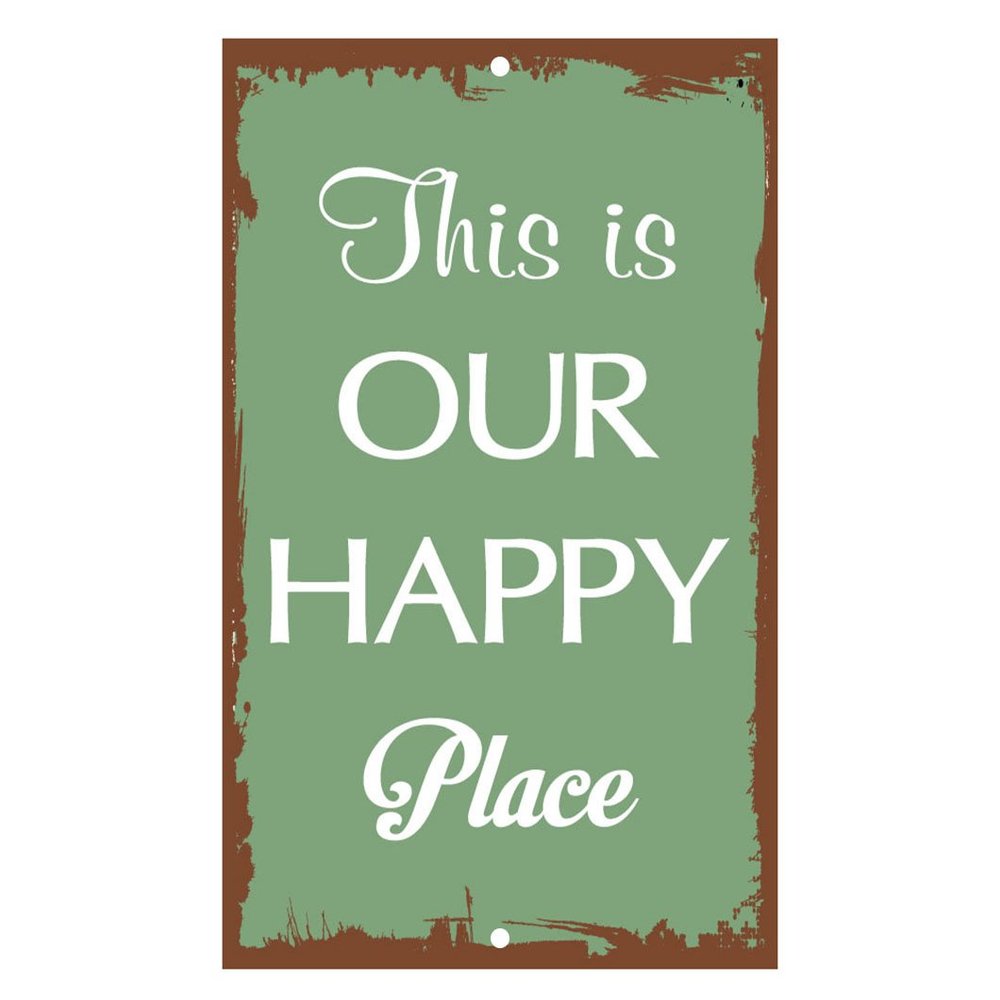 Fastasticdeals There is Our Happy Place Novelty Funny Metal Sign 8 in X 12 in
