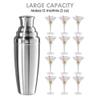 Oggi Jumbo Cocktail Shaker 60 oz - Stainless Steel Construction, Built in Strainer - Ideal Large Cocktail Shaker for Parties, Mixes 12 Martinis view 2