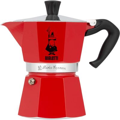 Bialetti 4942 Moka Express Espresso Maker, Makes 3 Cups, Red