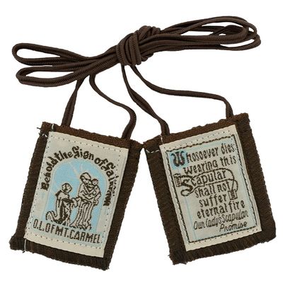 1 X Brown Scapular - "Behold the Sign of Salvation"