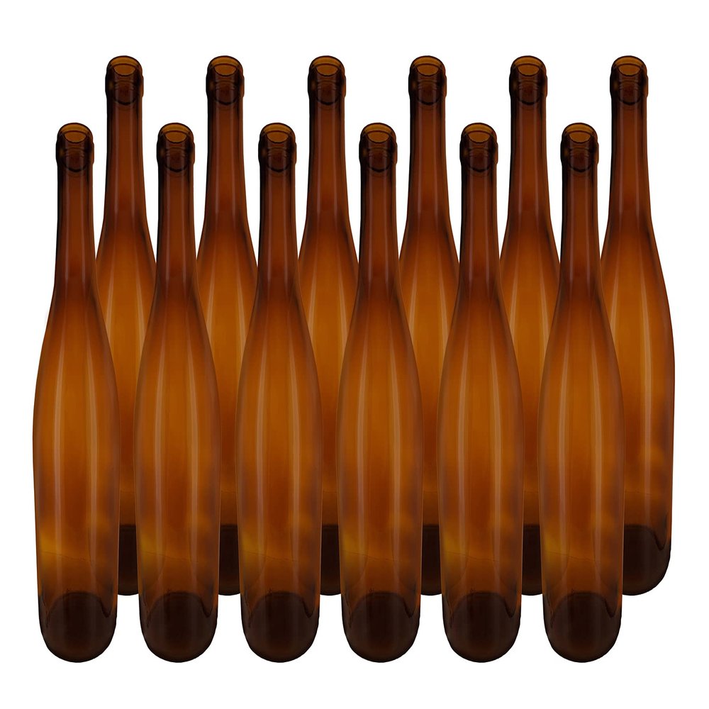 NorthernBrewer 750 ml Amber Glass Hock Bottles, 12per Case