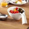 Villeroy & Boch Flow Salad Bowl with Handle, 20.25 oz, Premium Porcelain, White view 3