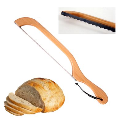 Out of the Woods of Oregon Made in the USA Bow Style Bread and Bagel Slicer Bread Knife for slicing Sourdough, Bagels and more - Natural Alder (RIGHT HANDED)