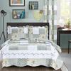All American Collection New Reversible 3pc Floral Printed Patchwork Blue/Green Bedspread/Quilt Set Matching Curtains Available (King/Cal King Size) view 2