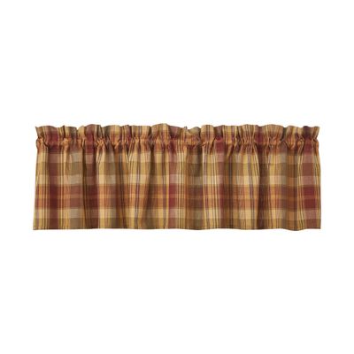 Park Designs Farmhouse Kitchen Valances for Windows - Red Saffron | Fall Decor Window Valance Curtains | Plaid Curtain Valances for Windows | Ideal for BOHO Living Rooms & Bathrooms | 72" x 14"