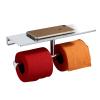 Sanliv Heavy-Duty Double Toilet Paper Holder, Polished Chrome Dual Roll Toilet Tissue Holder with Phone Shelf | Solid Brass, Wall-Mount | Home & Commercial Bathroom view 1