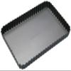 MasterClass KCMCHB55 31 x 21 cm Loose Bottomed Tart Tin with PFOA Non Stick, Robust 1 mm Thick Carbon Steel, 12 x 8.5 Inch Fluted Rectangular Quiche Pan, Black view 1