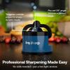 AnySharp  GLOBAL  Hands Free Knife Sharpener - Easy to Use Sharpening Tool with PowerGrip Suction Base and 20-Degree Pre-set Angle - For All Knives: Chefs, Serrated, and Hardened Steel - Blue view 3