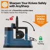 AnySharp  GLOBAL  Hands Free Knife Sharpener - Easy to Use Sharpening Tool with PowerGrip Suction Base and 20-Degree Pre-set Angle - For All Knives: Chefs, Serrated, and Hardened Steel - Blue view 4